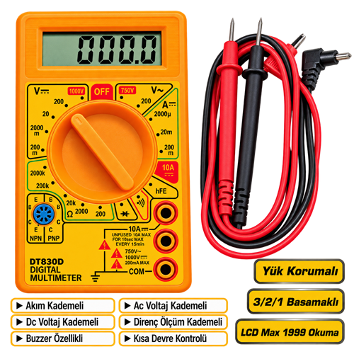 DMAX DİGİTAL MULTİMETRE ÖLÇÜ ALETİ OZS-8664