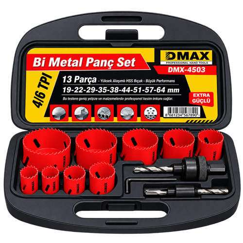 DMAX Bİ METAL PANÇ SETİ 9 pcs/19-57 mm DMX4502