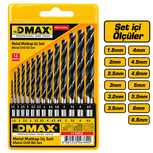 DMAX HSS MATKAP UÇ SETİ ( 13 PARÇA ) DMX4346