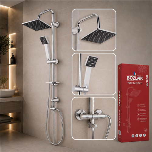BOZLAK TEPE ROBOT DUŞ SETİ ( KARE ) SİYAH B0120