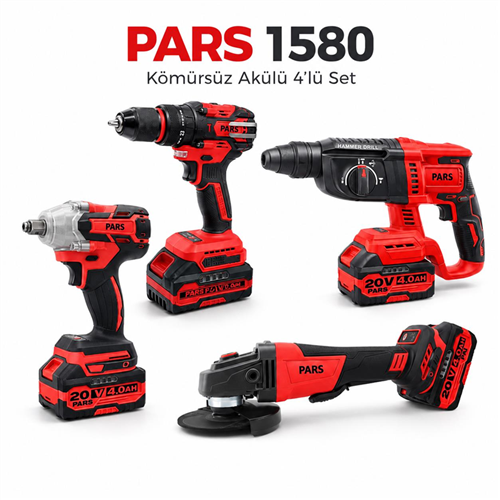 PARS 1580 KÖMÜRSÜZ AKÜLÜ 4 LÜ SET 